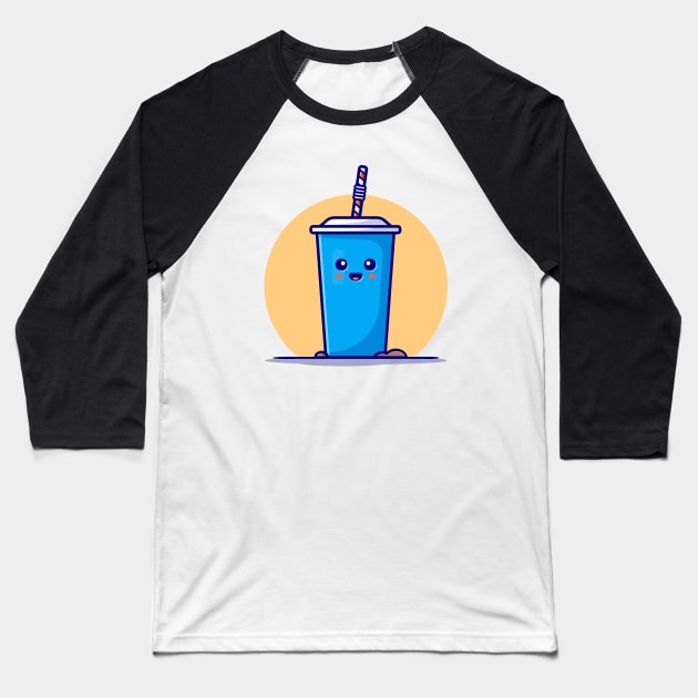 Cute Drink Cup Cartoon Vector Icon Illustration Baseball T-Shirt by Catalyst Labs